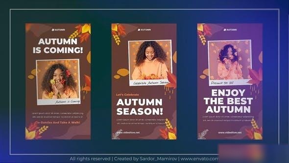 Videohive Hello Autumn, Instagram Stories Openers template preview