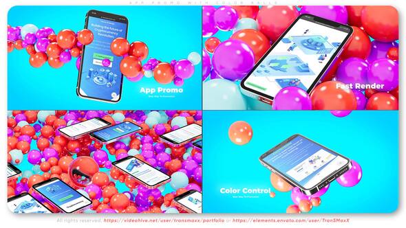 Videohive App Promo With Color Balls Product Promo template preview
