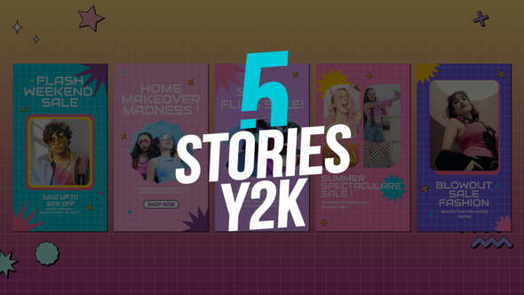Videohive 5 Y2K Stories Product Promo template preview