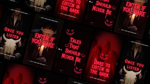 Videohive Creepy Stories Podcast Intro Elements template preview
