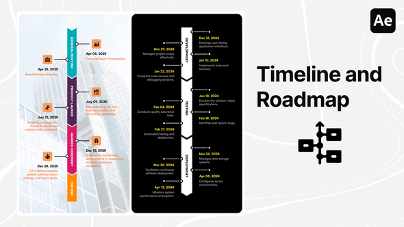Videohive Timeline & Roadmap Infographics Vertical Infographics template preview