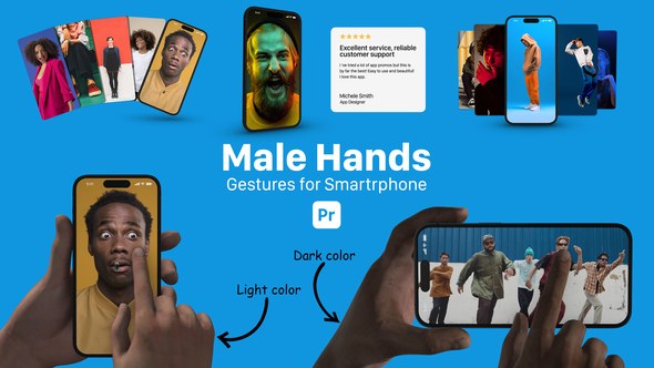 Smartphone Male Hand Gestures for Premiere Pro Premiere Pro template preview