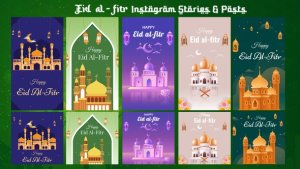 Videohive Eid al-Fitr Mubarak I Ramadan Instagram stories & Posts Ramadan template preview
