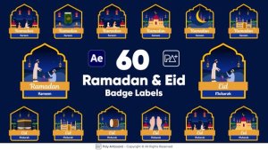 Videohive Ramadan & Eid Badge Labels For After Effects Ramadan template preview