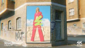 Videohive Street Wall Billboard Mockup Video Displays template preview