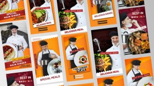 Videohive Chef's Restaurant Stories Product Promo template preview