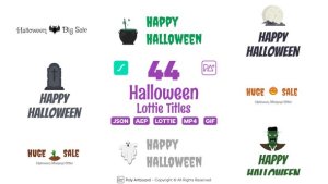 Videohive Halloween Sale&Title Lottie Collection Titles template preview