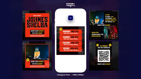 Videohive DJ Tours Party Instagram Post Product Promo template preview