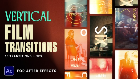 Videohive Vertical Film Transitions Pack Elements template preview