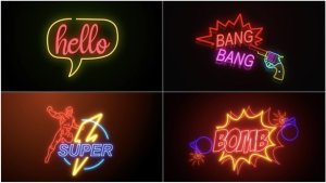 Videohive Neon Signs V3 Titles template preview