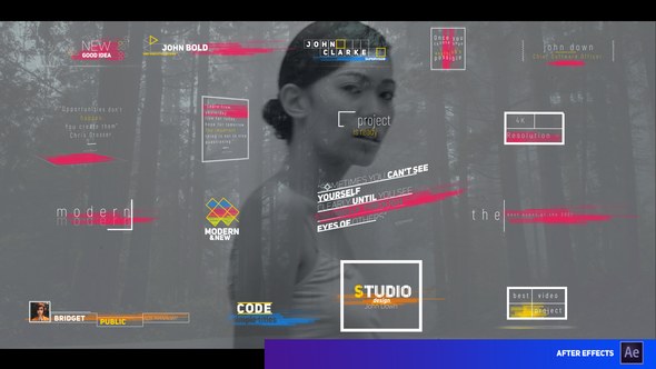 Videohive Modern Colored Stripes Titles Titles template preview