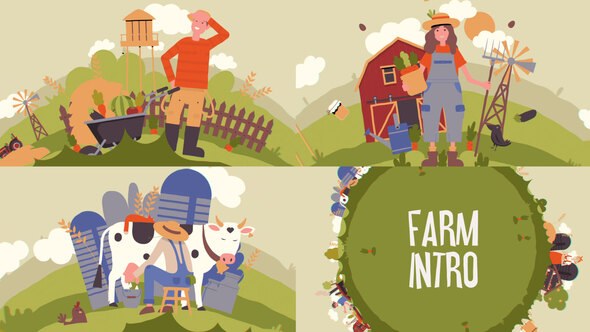 Farm Intro Premiere Pro template preview