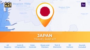Videohive Japan Map - Japan Travel Map Video Displays template preview