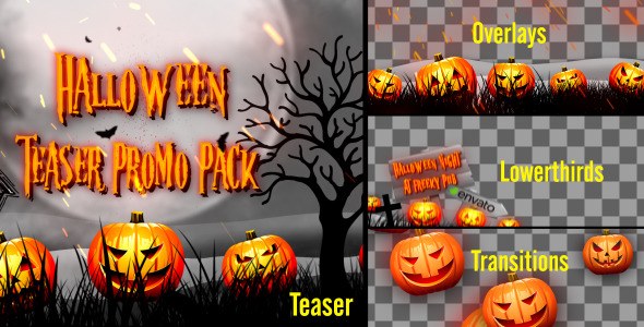 Halloween Teaser Promo Pack Video Displays template preview