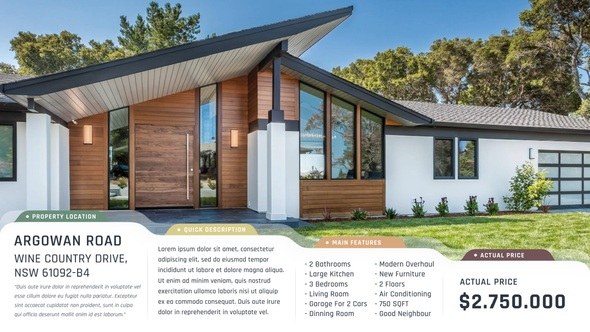 Simple Real Estate Promo Video Displays template preview