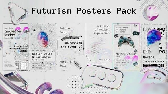 Videohive Futuristism Poster Pack Openers template preview