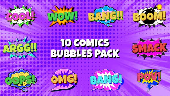 Videohive Comic Bubbles Pack 55485932 Openers template preview