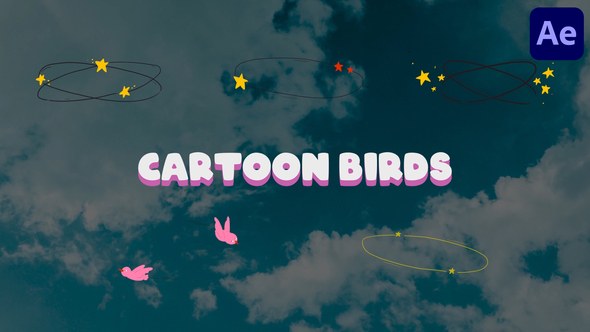 Videohive Circling Cartoon Birds for After Effects Elements template preview