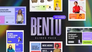 Bento Slides Pack Video Displays template preview
