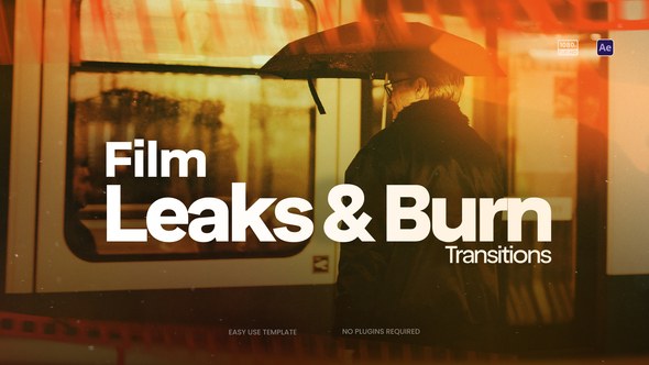 Film Leaks and Burn Transitions Elements template preview