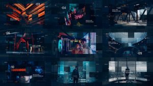 Videohive Sci-Fi Digital Slideshow Video Displays template preview