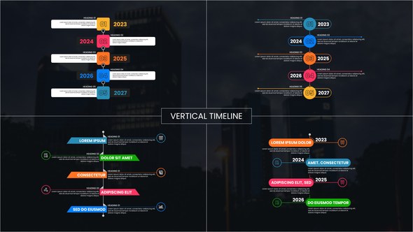Videohive Vertical Timeline Infographics template preview