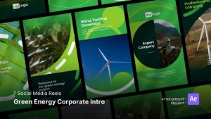 Videohive Social Media Reels - Green Energy Corporate Intro After Effects Project Files Product Promo template preview