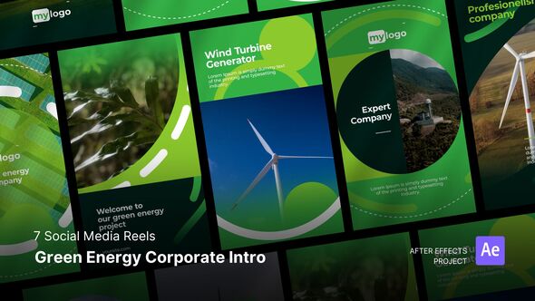 Videohive Social Media Reels - Green Energy Corporate Intro After Effects Project Files Product Promo template preview