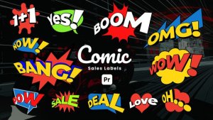 Comic Sale Labels for Premiere Pro Premiere Pro template preview