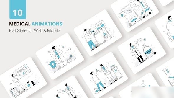 Videohive Medical Health Animations - Flat Concept Openers template preview