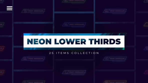Videohive 25 Neon Lower Thirds Elements template preview