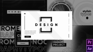 Monochrome Typography Video Displays template preview