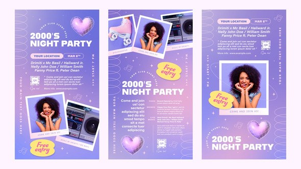 Videohive Y2K Party Video Template Video Displays template preview