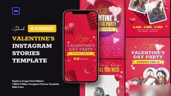 Videohive Happy Valentines Day Instagram Stories 42767877 Openers template preview