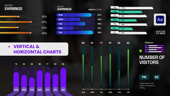 Videohive Vertical & Horizontal Charts Infographics template preview