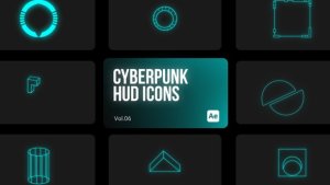 Videohive Cyberpunk HUD Icons 06 for After Effects Elements template preview
