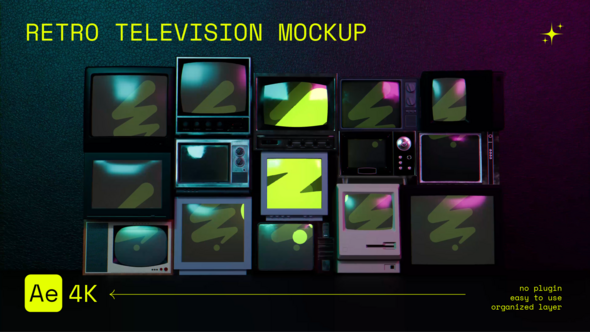 Videohive Retro Television Mockup Broadcast-packages template preview