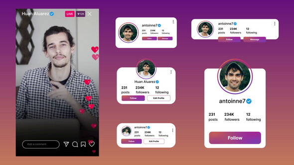 Videohive Instagram UI Elements Pack Elements template preview