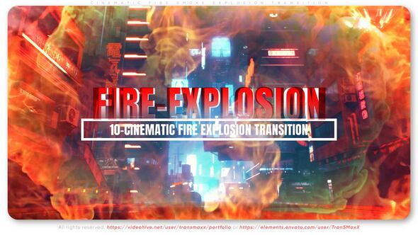 Videohive Cinematic Fire Smoke Explosion Transition Elements template preview