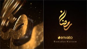 Videohive 3D Gold Ramadan Kareem Logo Intro Logo Stings template preview