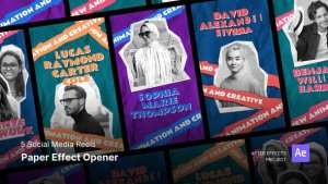 Videohive Social Media Reels - Paper Effect Opener After Effects Project Files Product Promo template preview