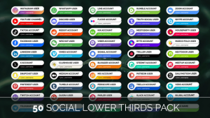 Videohive 50 Social Media Lower Thirds Pack Elements template preview