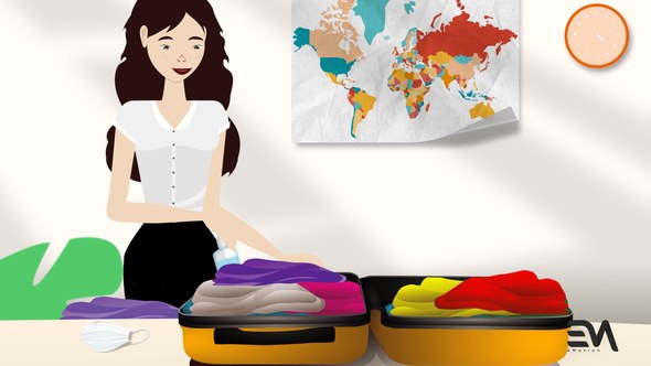 Videohive Packing Suitcase Video Displays template preview