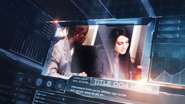 Videohive High Tech HUD Slides Video Displays template preview