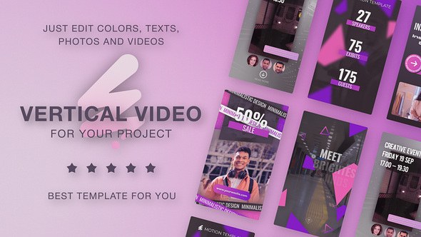 Videohive Instagram Reels Pink Violet Product Promo template preview