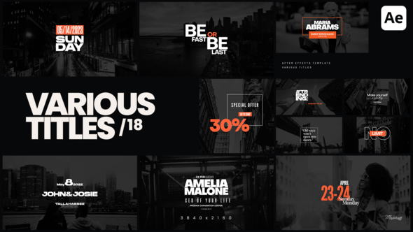 Videohive Various Titles 18 Titles template preview