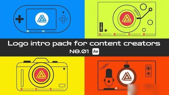 Videohive Logo intro pack for content creators Logo Stings template preview