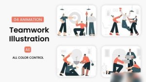 Videohive Teamwork Illustration Scene Elements template preview