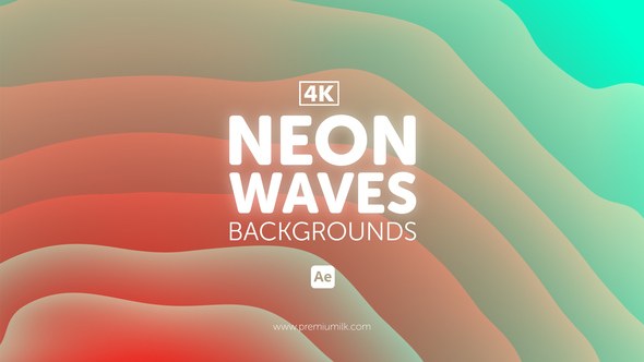 Videohive Neon Waves Backgrounds Elements template preview