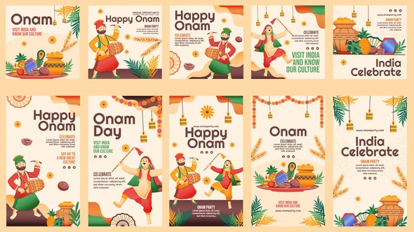 Videohive Onam Festival Feed And Stories Instagram Openers template preview